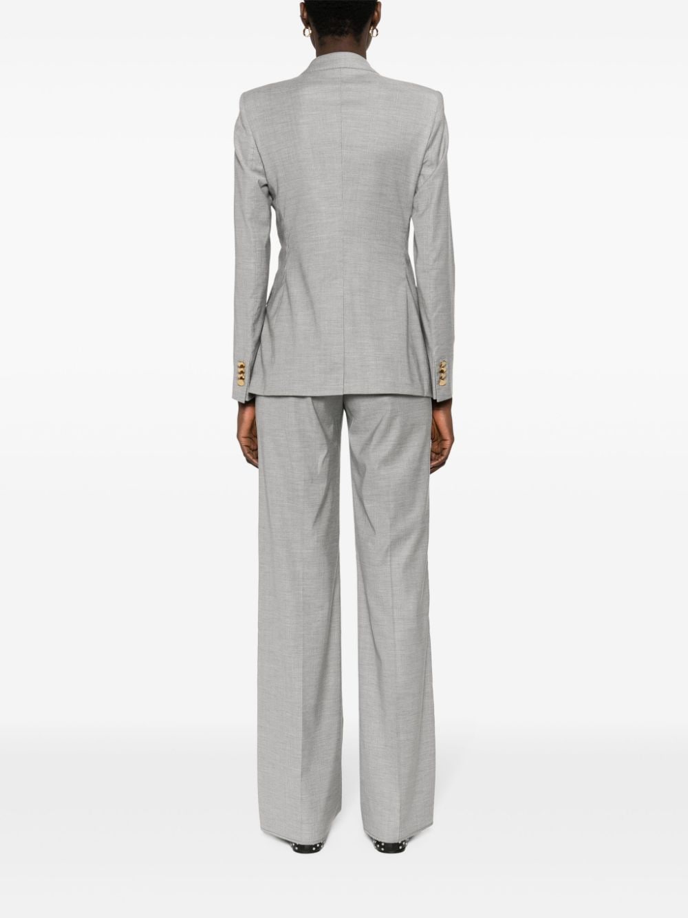 Shop Tagliatore Mélange Double-breasted Suit In Grey