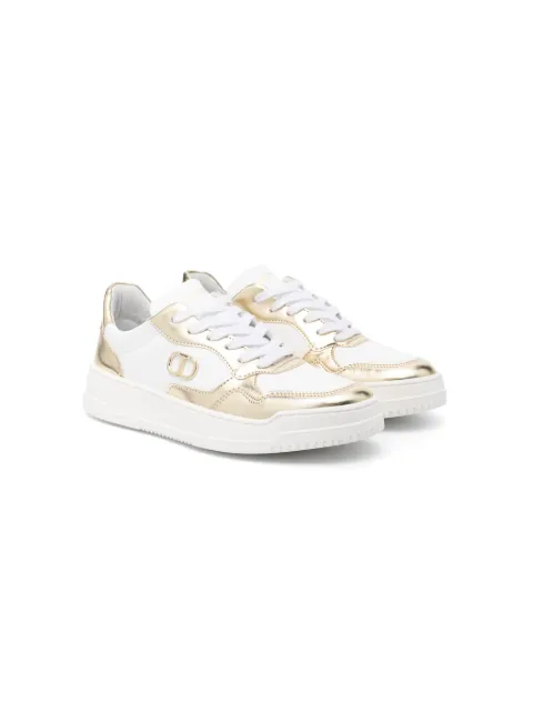 TWINSET Kids tenis con placa del logo