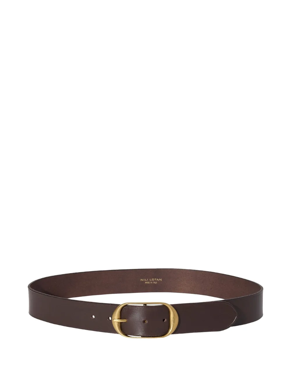 Nili Lotan rounded-buckle leather belt - Marrone