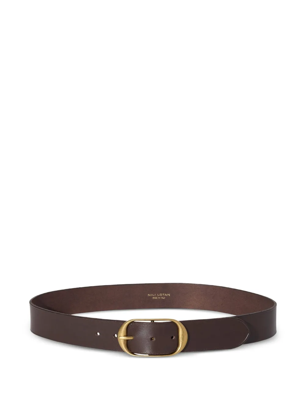 Nili Lotan rounded-buckle leather belt - Marrone