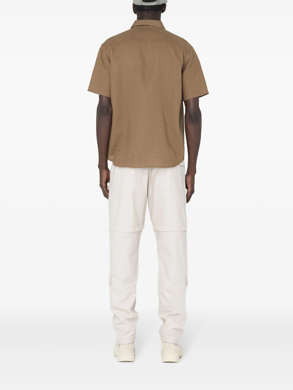 Shop John Elliott Short-sleeve Linen Shirt In Brown