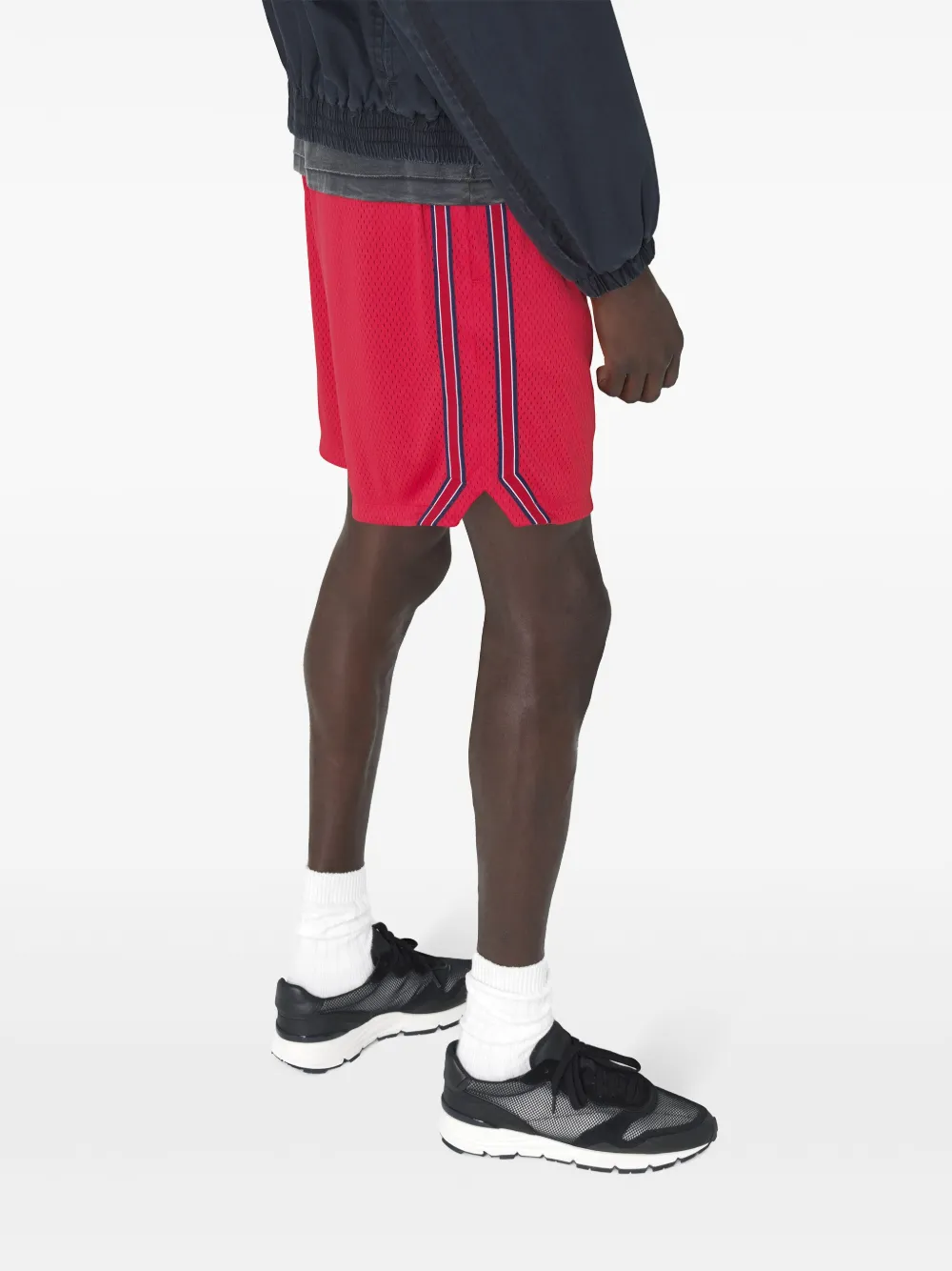 stripe-detail mesh shorts