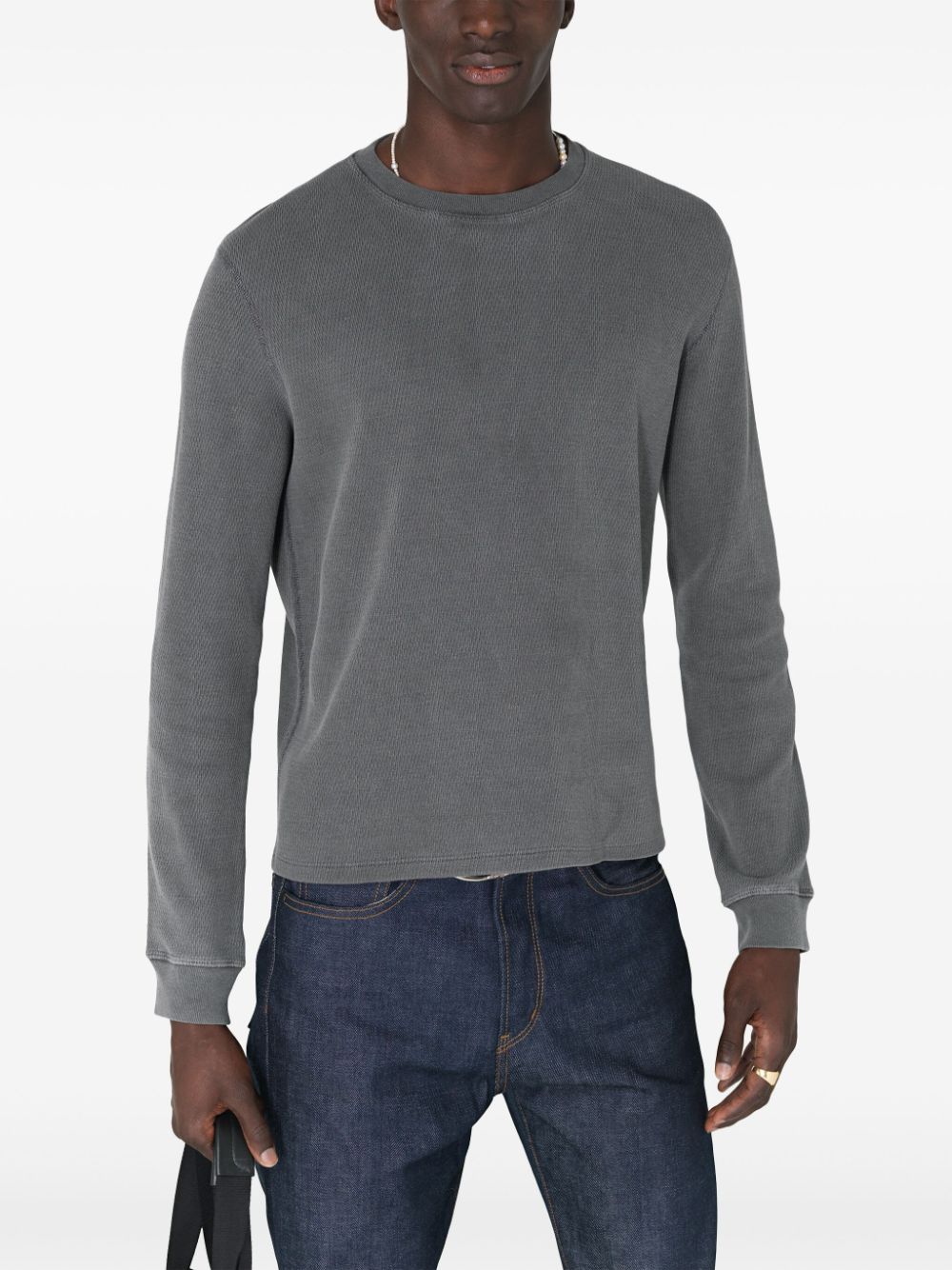 Shop John Elliott Crew-neck Cotton Sweatshirt In Grey