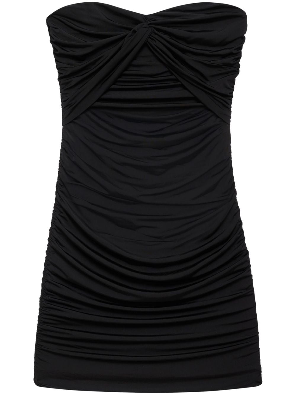 Anine Bing Ravine Ruched Mini Dress In Black