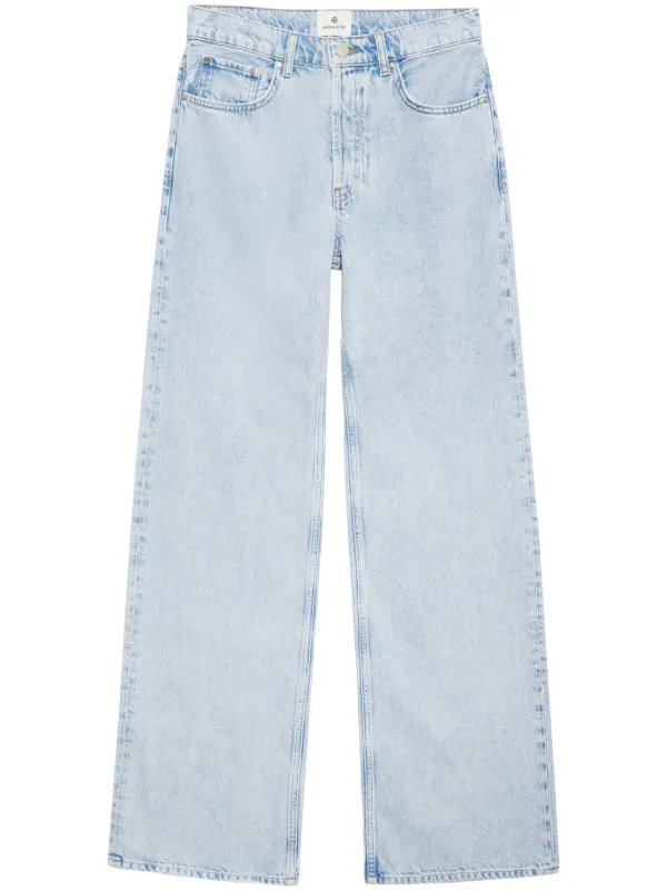 【関税込み】ANINE BING ブルー Hugh ジーンズ Anine Bing Hugh Denim Wide-Leg Jeans - W26 | Coggles