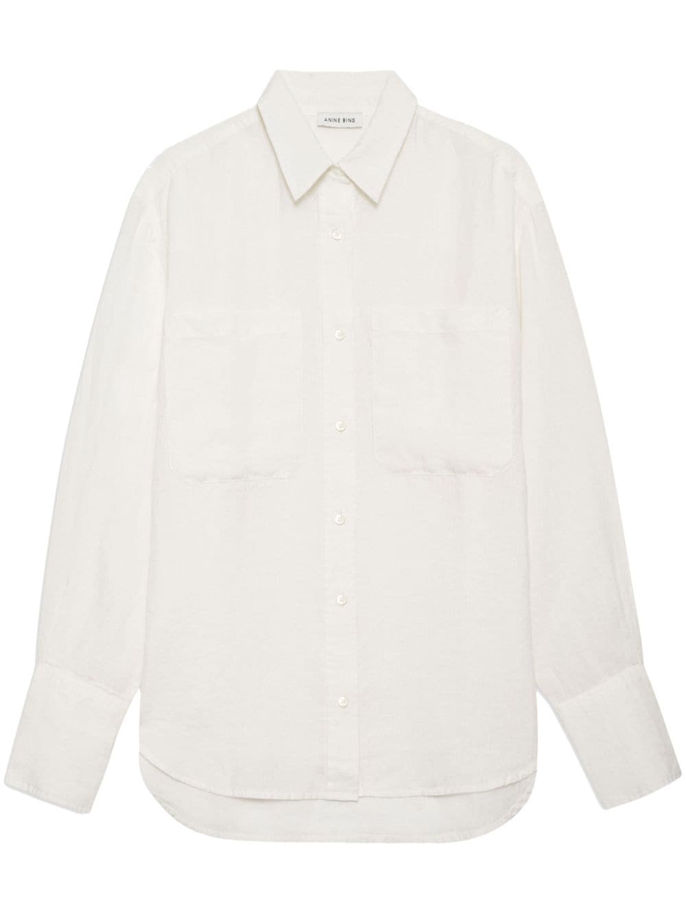 Anine Bing Long-sleeve Linen Shirt In White