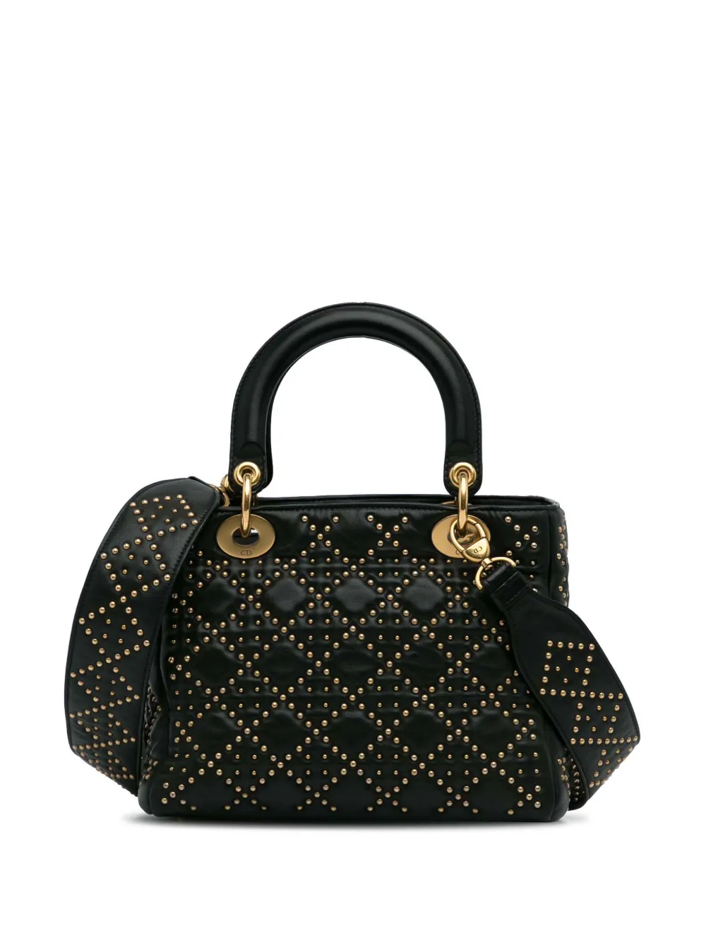 Christian Dior Pre-Owned 2017 medium Cannage Lady Dior two-way handbag - Zwart