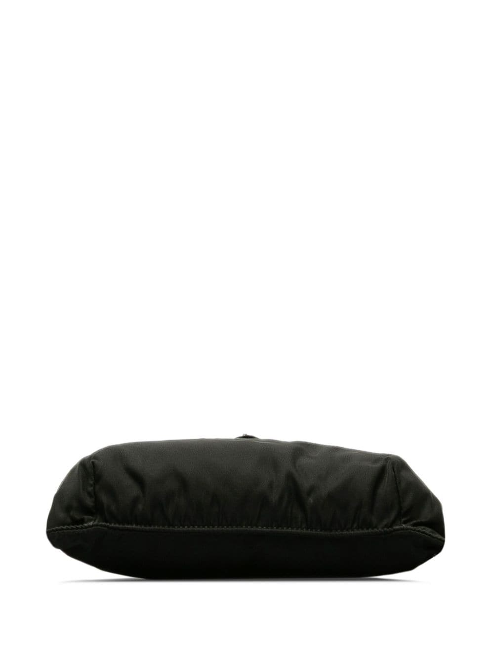 Pre-owned Prada 2013-2023 Enamel Triangle Logo Belt Bag In Black