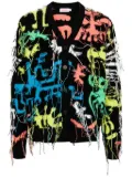 Charles Jeffrey Loverboy fringed cotton cardigan - Black