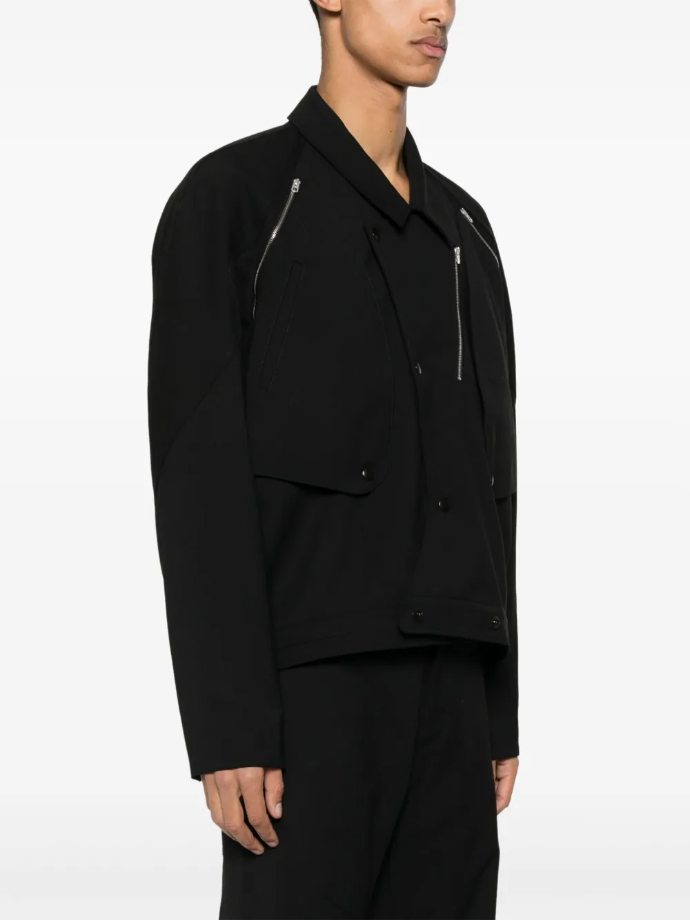 Shop Kiko Kostadinov Tonino Utility Asymmetric Jacket In Black