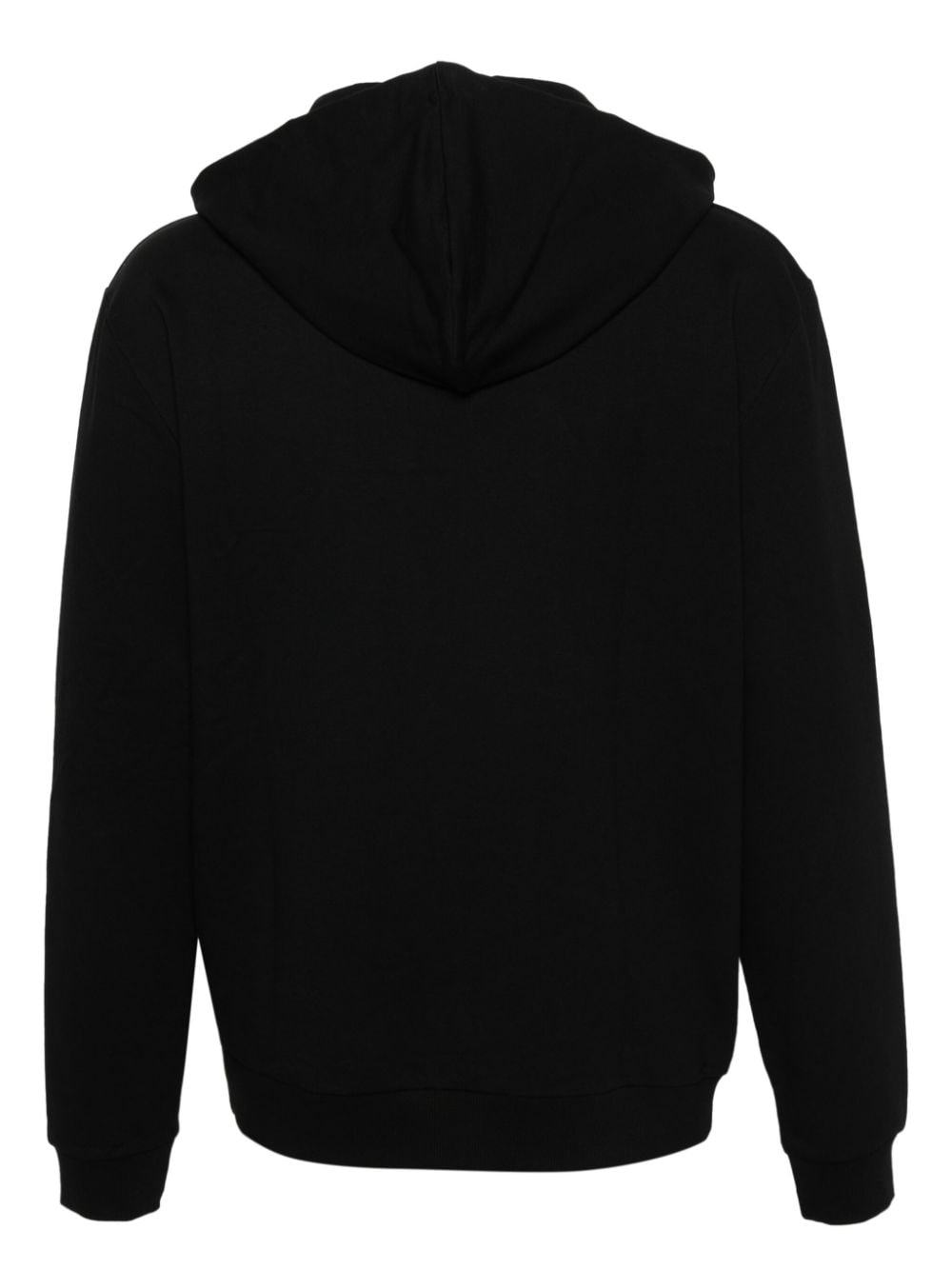 Shop Moschino Logo-print Stretch-cotton Hoodie In Black