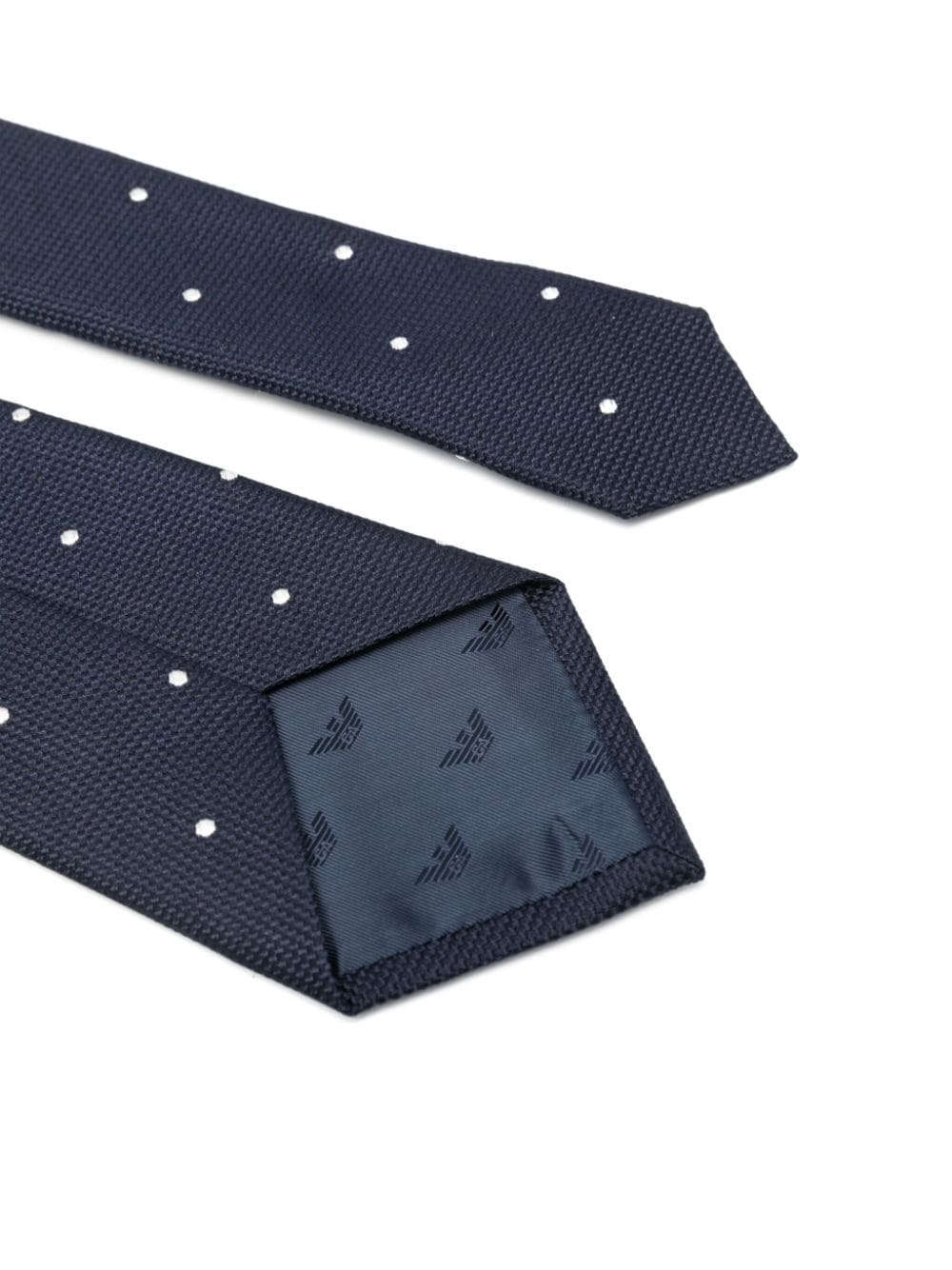 Shop Emporio Armani Polka-dot Silk Tie In Blue