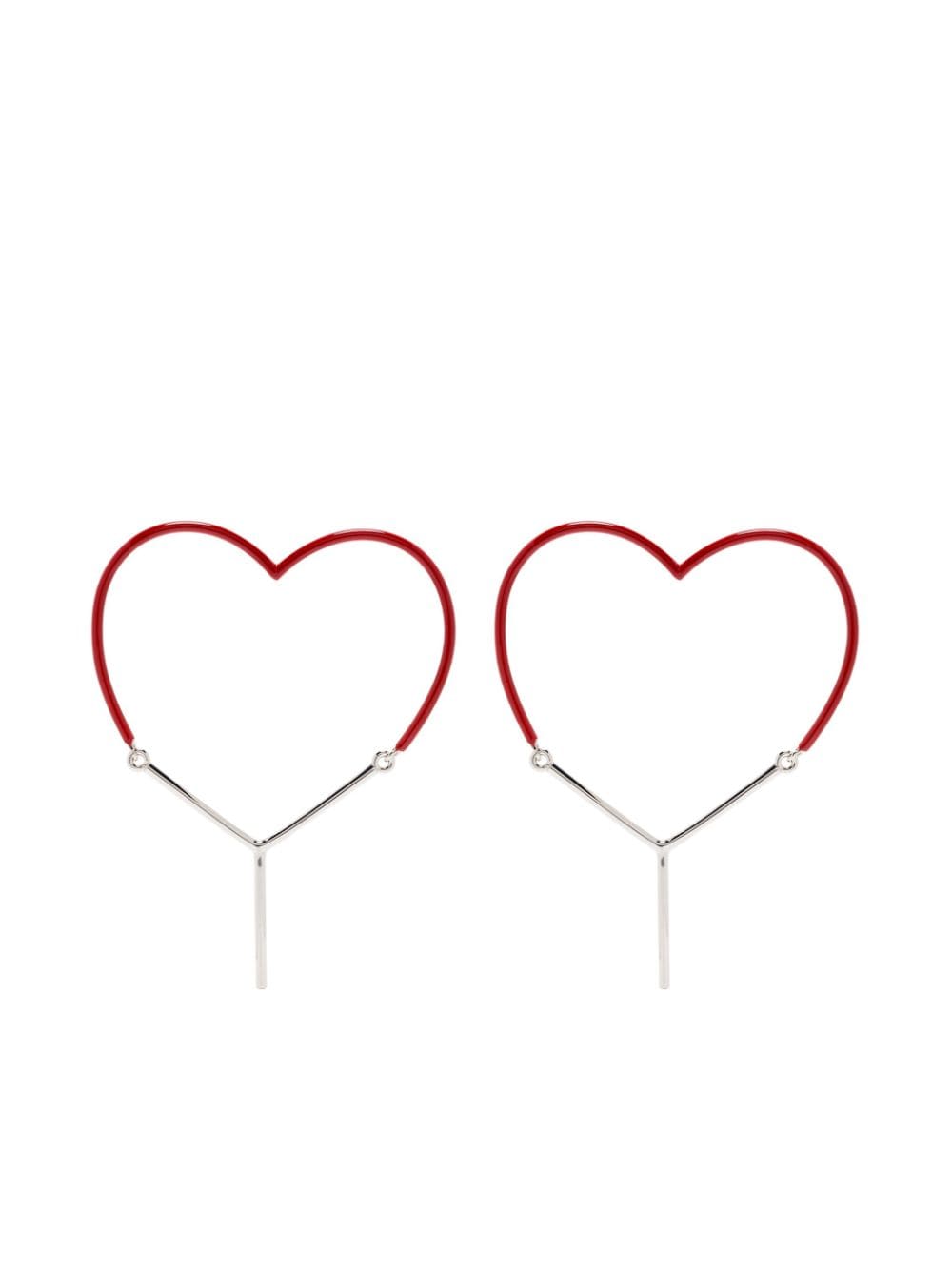 Y/Project two-tone heart-shape earrings - Rot