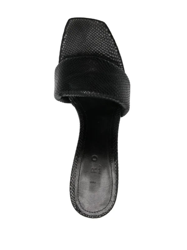 Black snakeskin mules deals