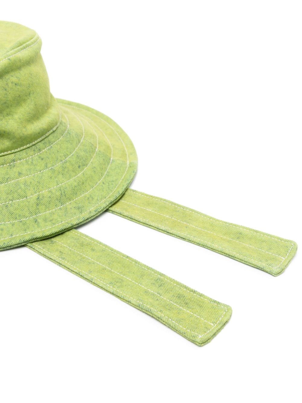 Shop Marni Embroidered-logo Denim Bucket Hat In Green