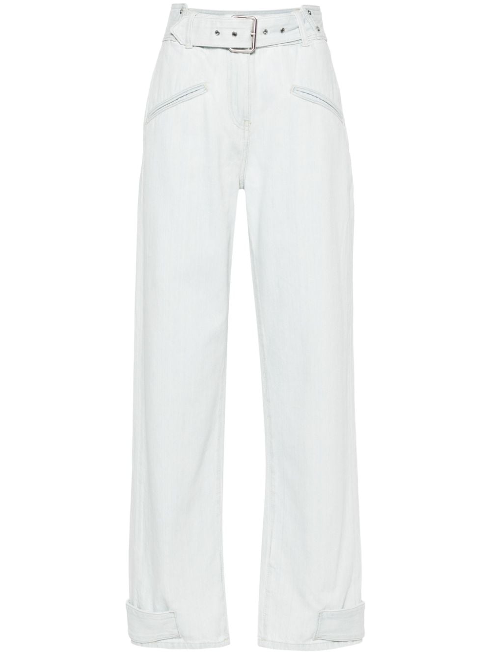 Iro Belt-detail Straight-leg Jeans In 蓝色
