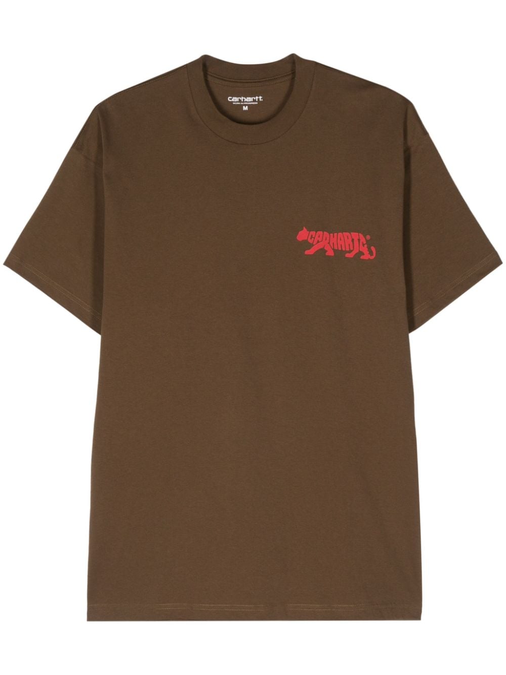 Shop Carhartt Rocky Logo-print T-shirt In Brown