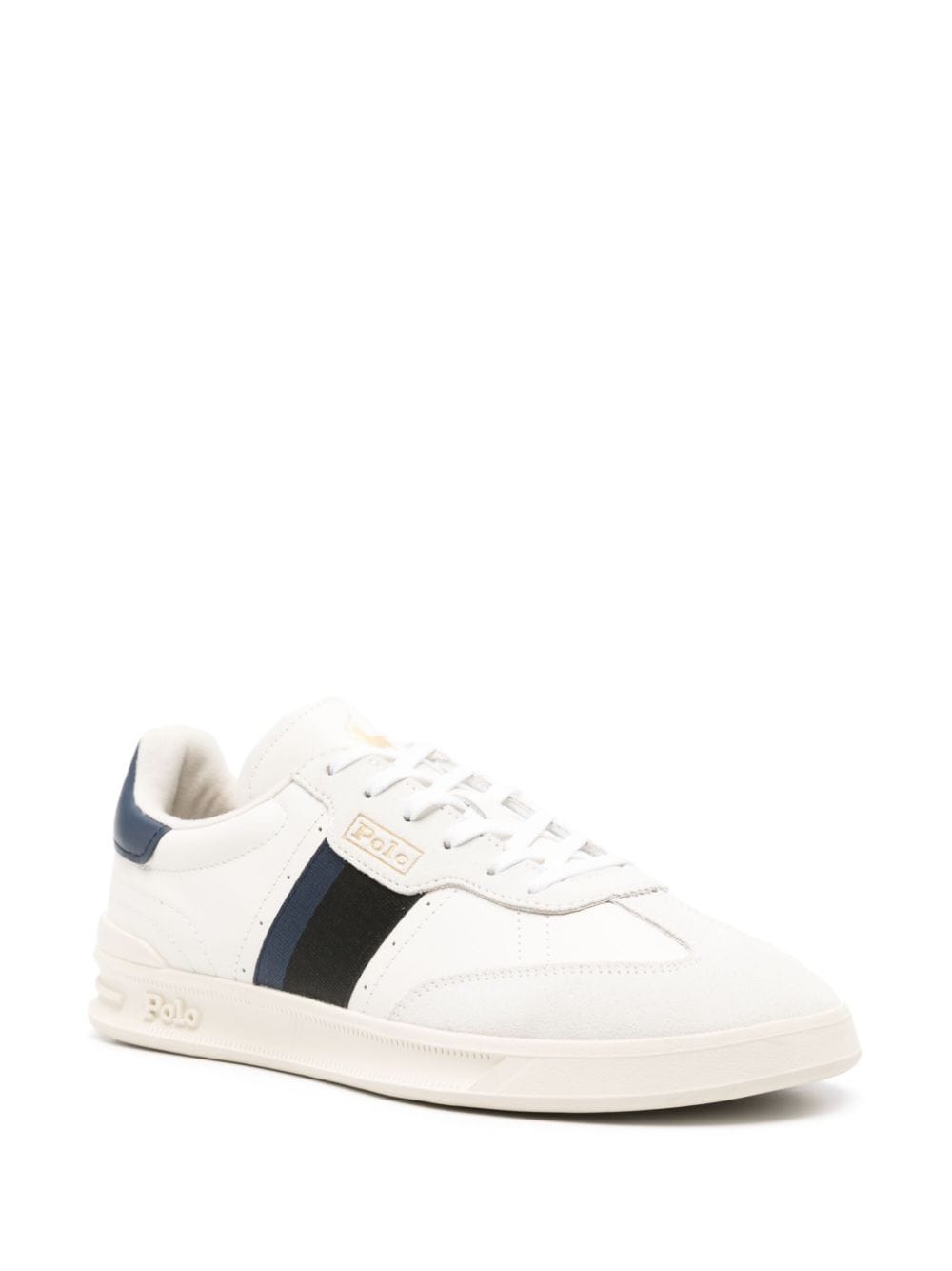 Shop Polo Ralph Lauren Heritage Aera Leather Sneakers In Neutrals