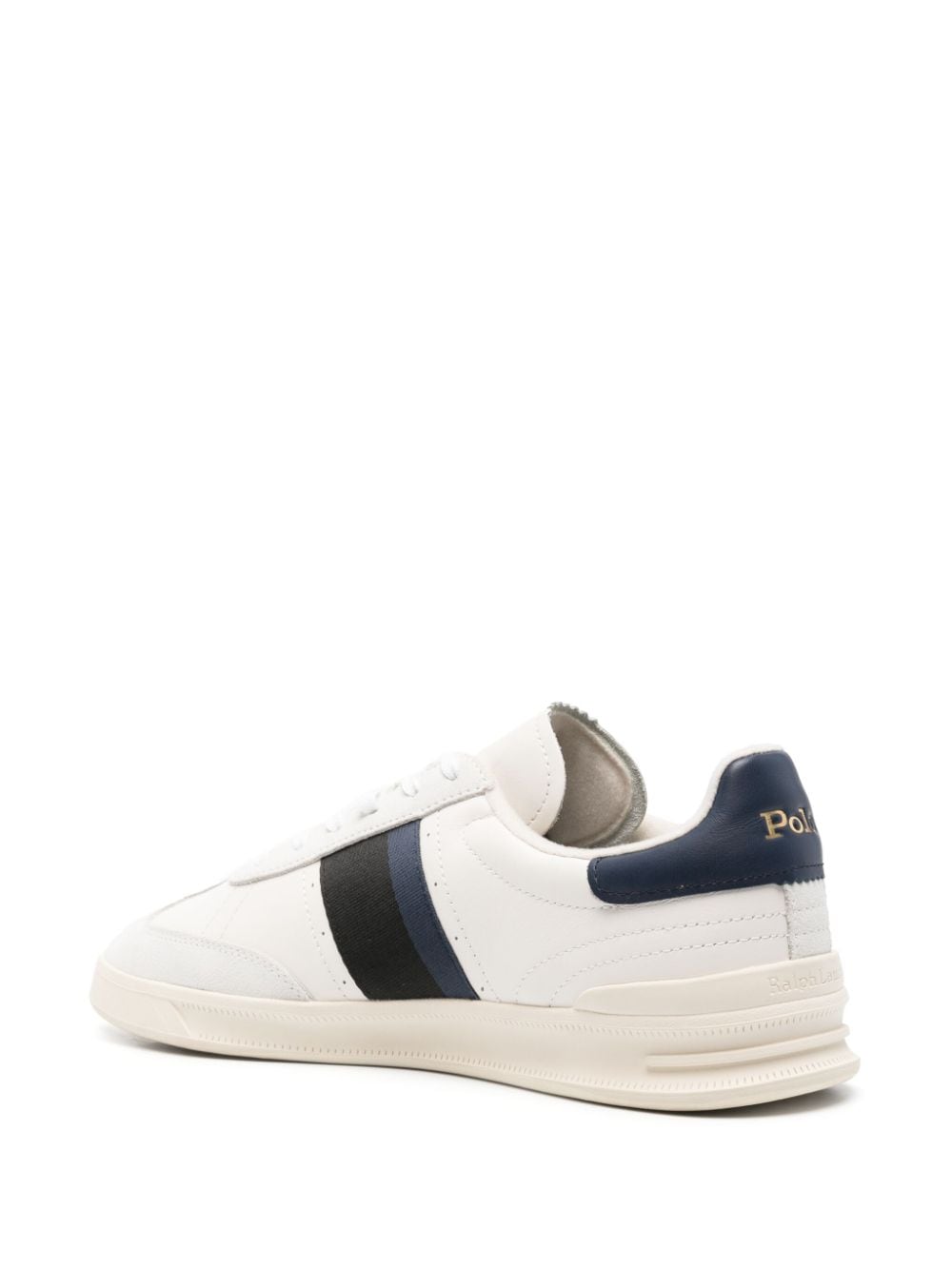 Shop Polo Ralph Lauren Heritage Aera Leather Sneakers In Neutrals