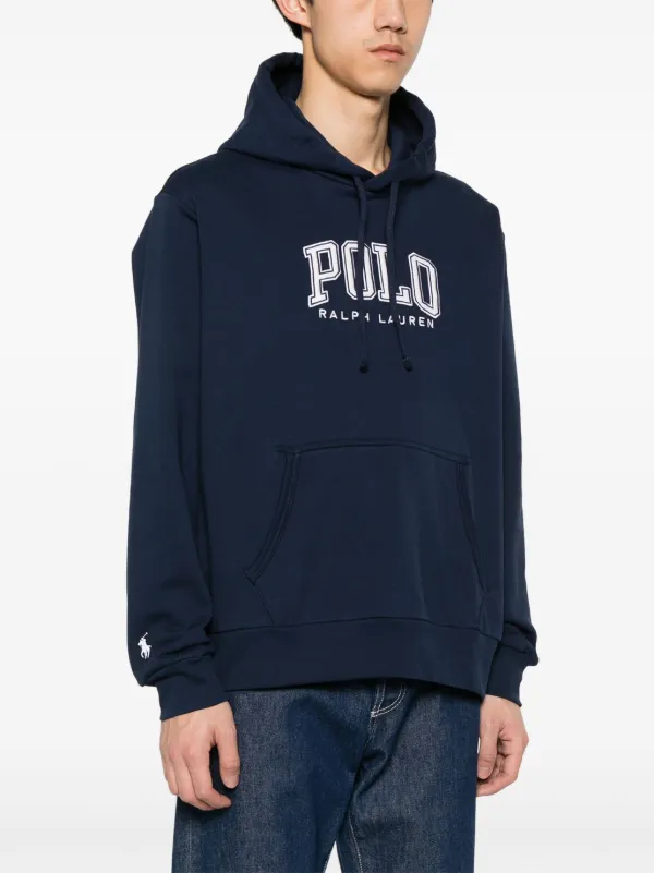 Polo Ralph Lauren logo-embroidered coton-blend Hoodie | Blue