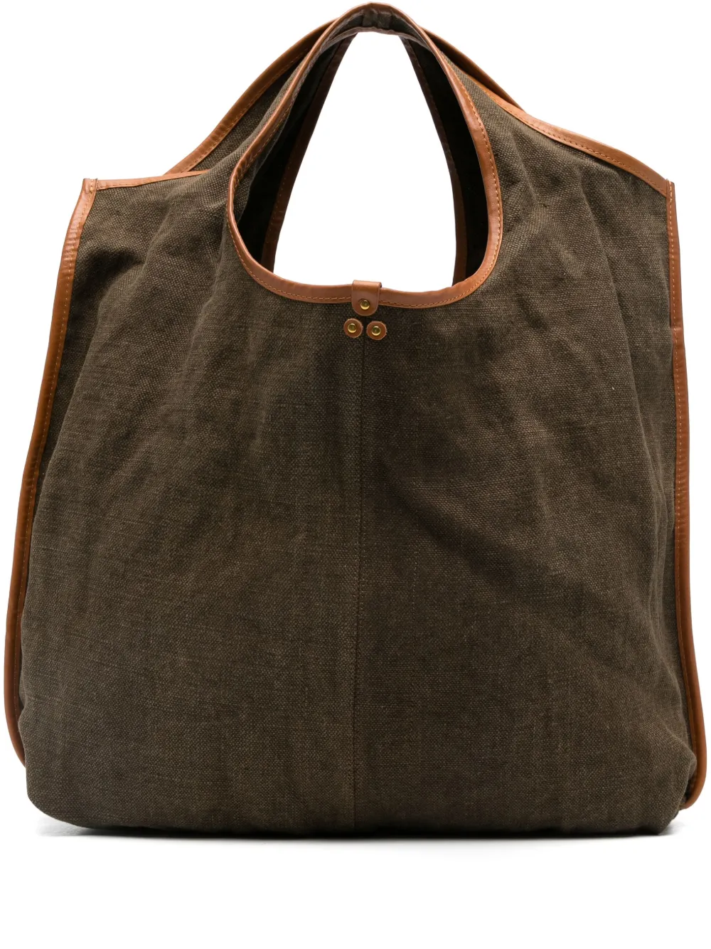 Jérôme Dreyfuss Paco linen tote bag Groen