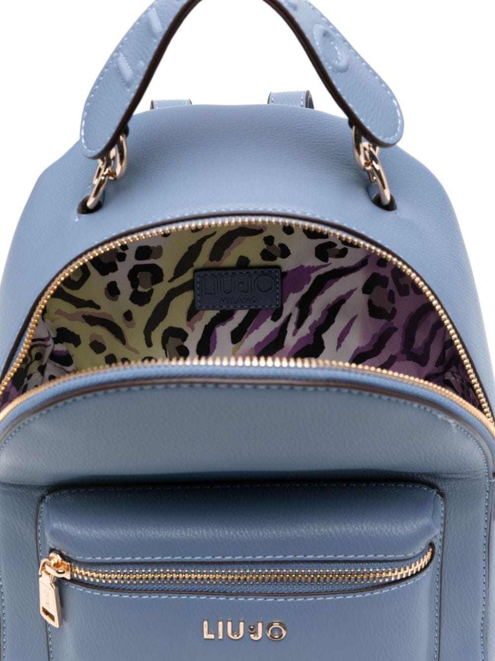 Shop Liu •jo Logo-lettering Backpack In Blue