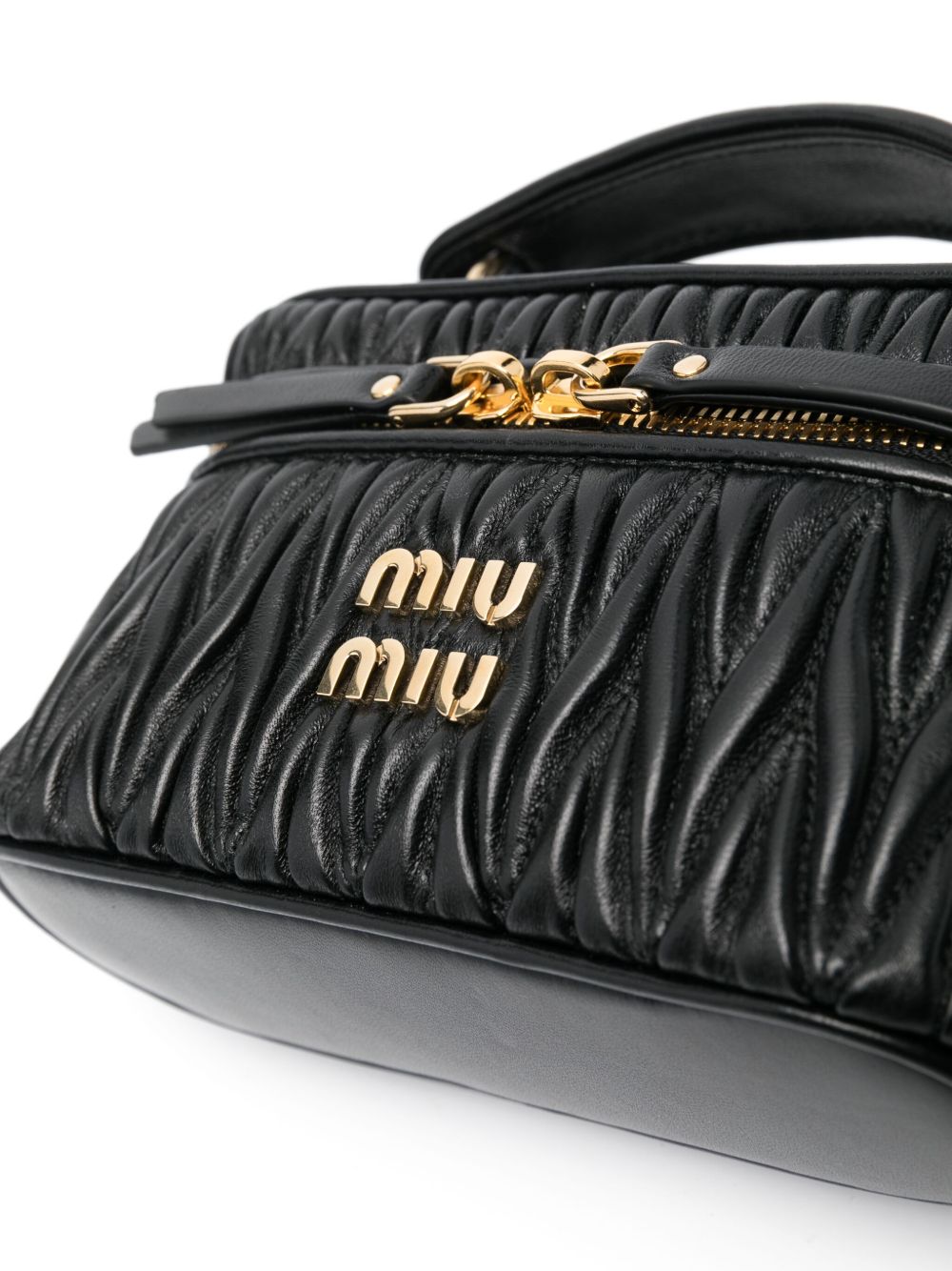 Miu Matelassé shopper Zwart