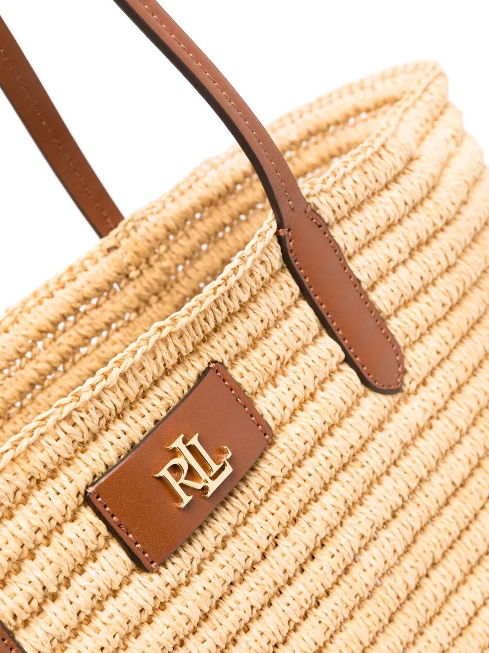 Shop Lauren Ralph Lauren Large Brie Tote Bag In Neutrals