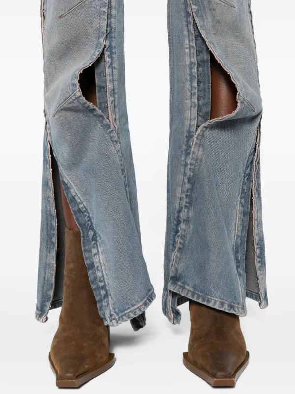 Y/Project Hook And Eye low-rise Flared Jeans | Blue | FARFETCH