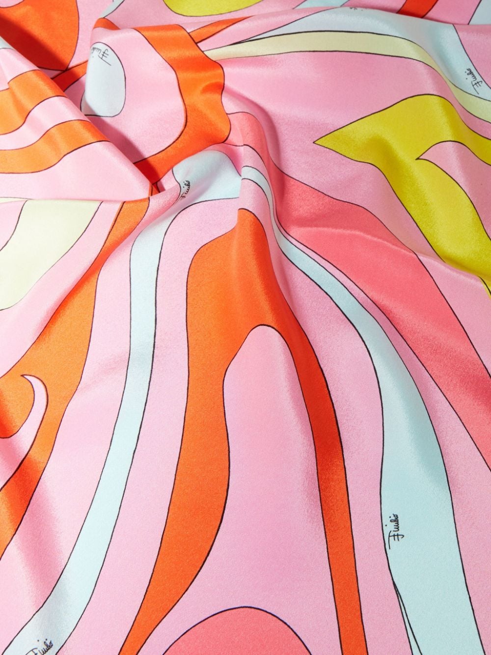Shop Pucci Marmo-print Silk Scarf In Pink