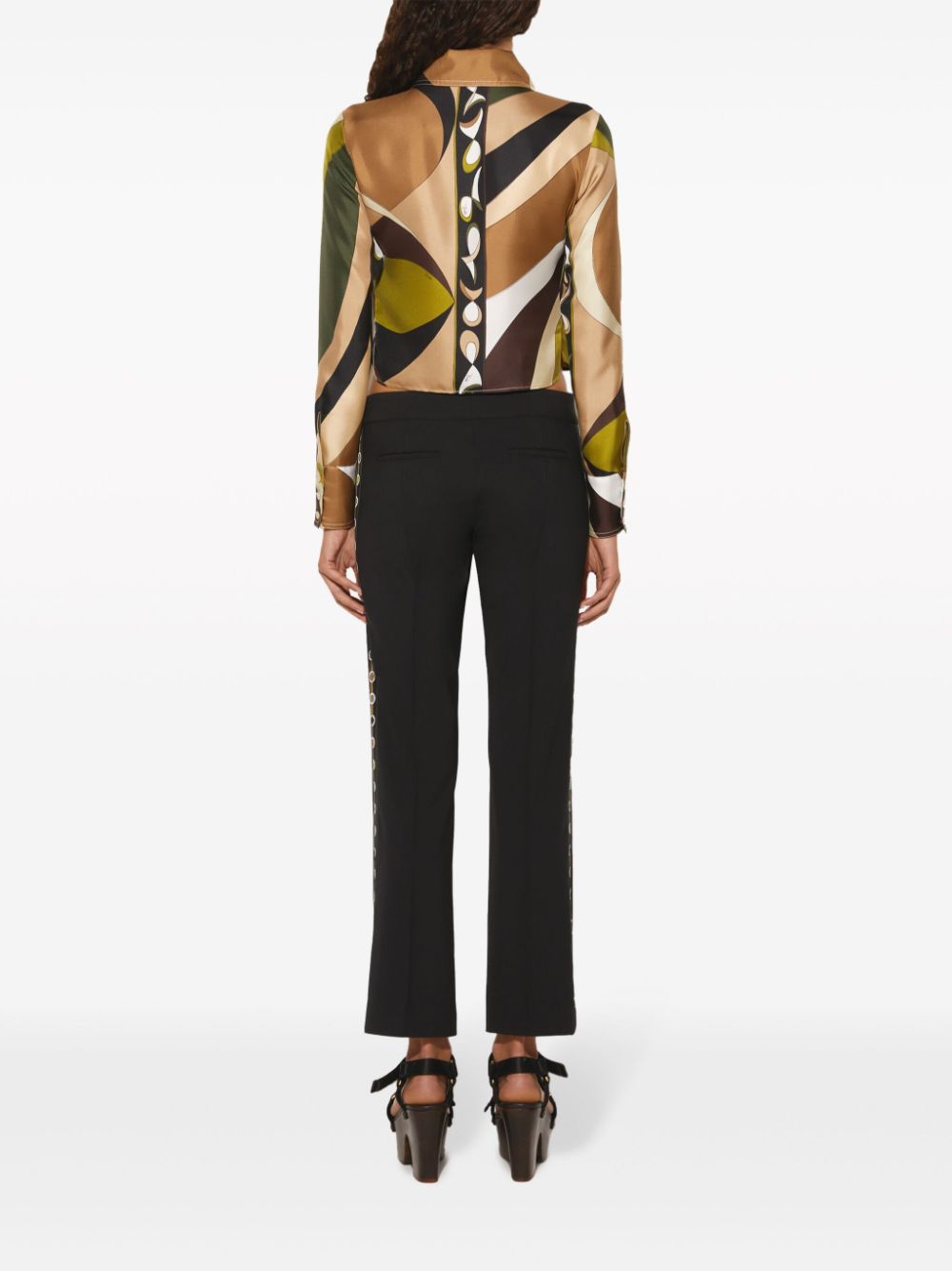 Shop Pucci Pesci-print Silk Shirt In Neutrals