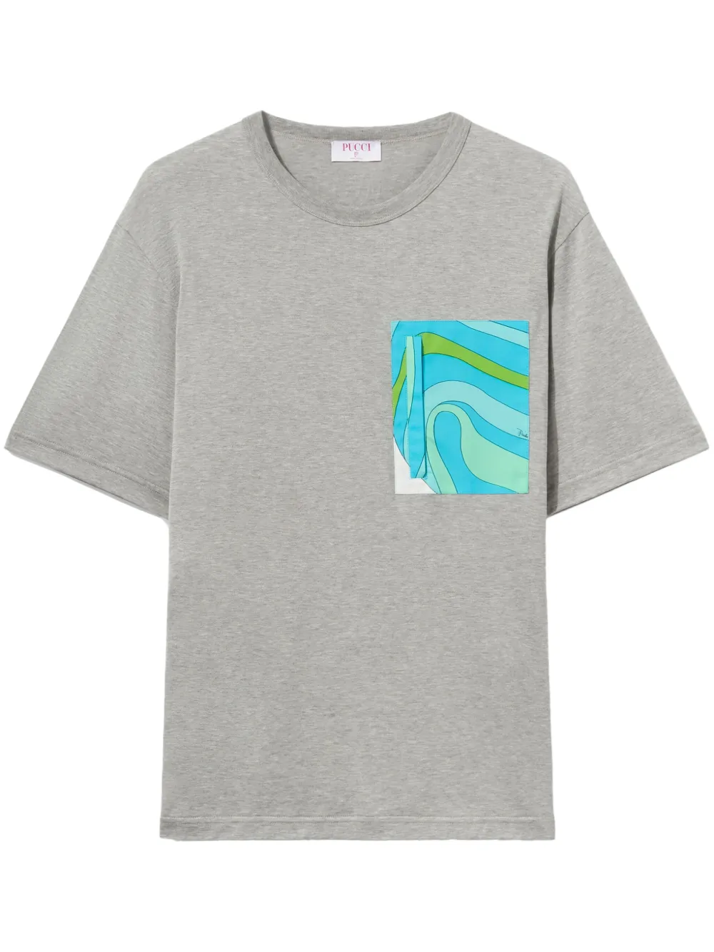 contrasting-pocket cotton T-shirt