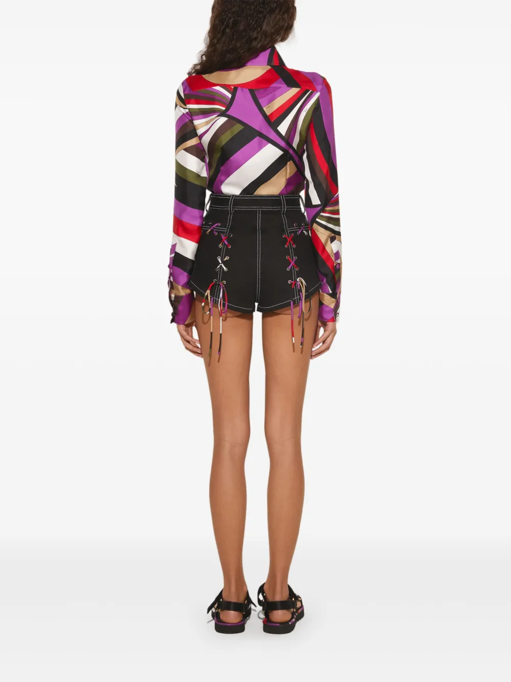 Pucci Laced-up Shorts In Black
