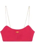 PUCCI chain-strap ribbed bandeau top - Pink