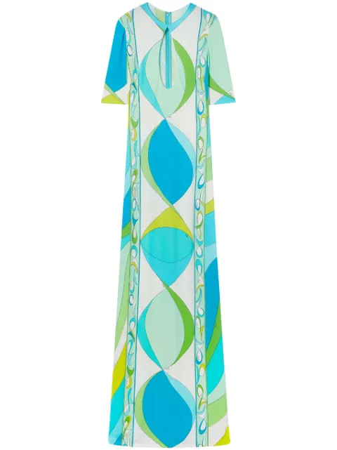 PUCCI Pesci-print cut-out maxi dress