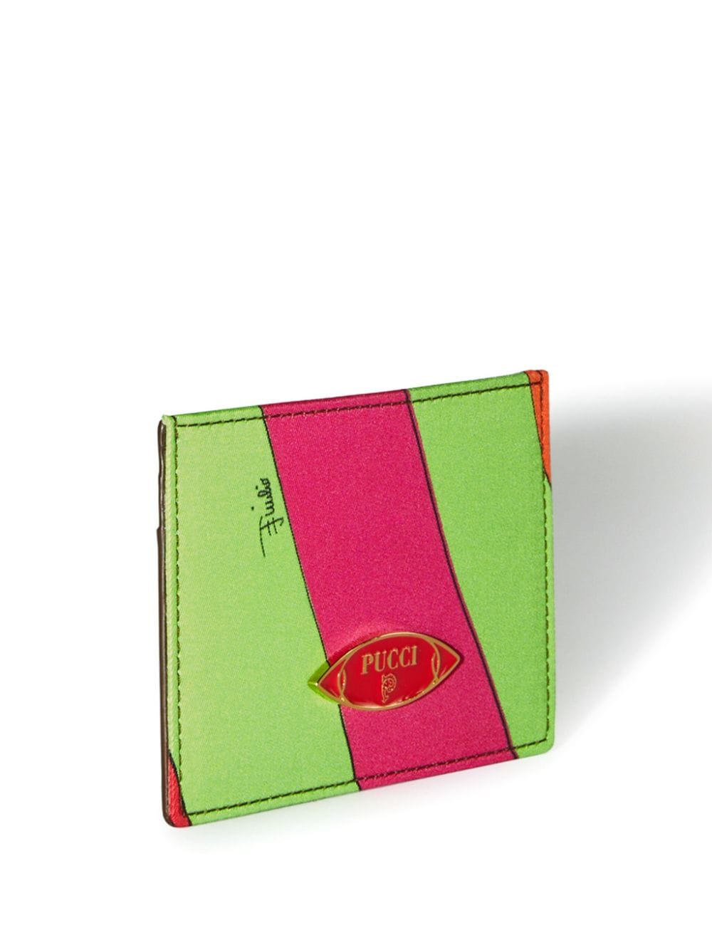 Shop Pucci Iride-print Card Holder In Pink