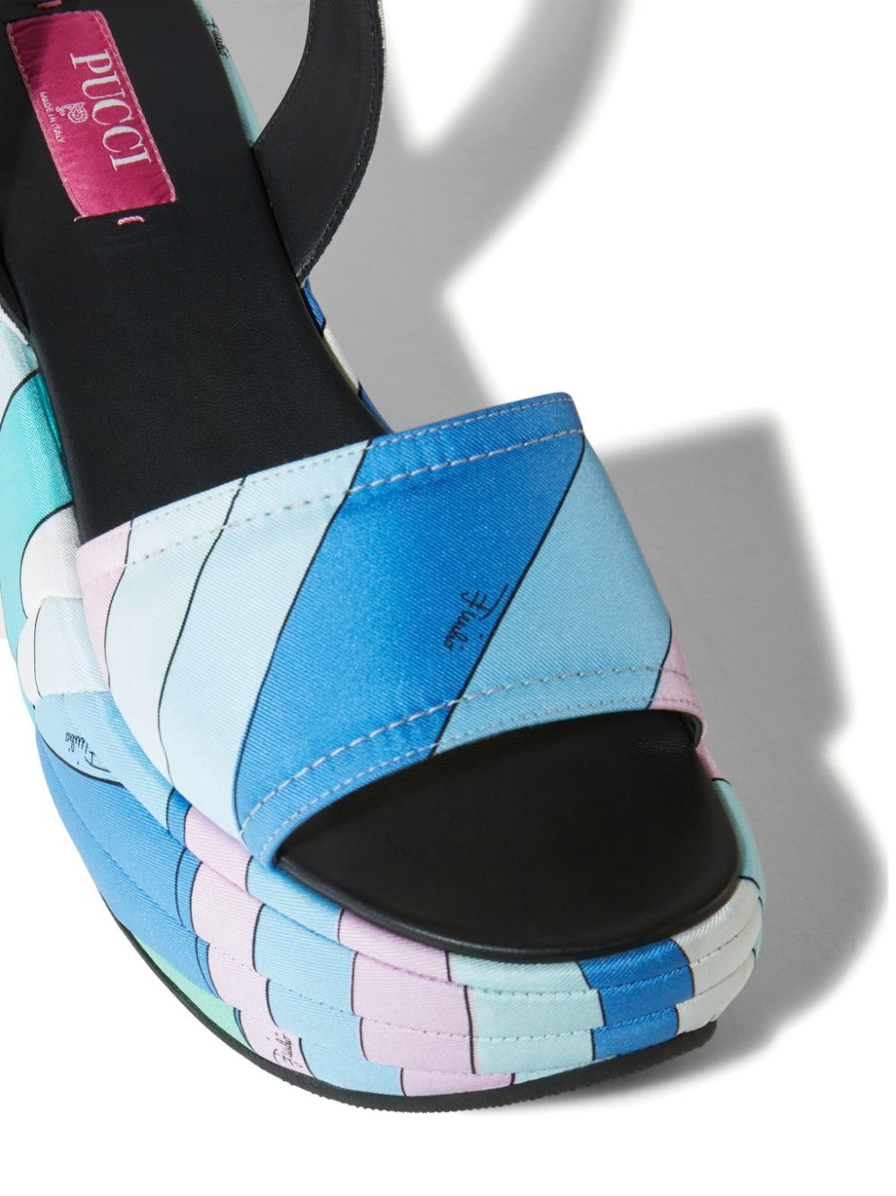 Shop Pucci Ami 90mm Platform Sandals In Blue