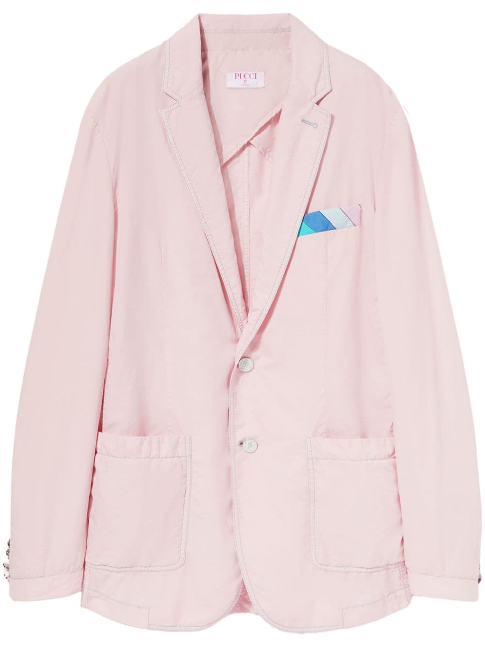 Pucci Notched-lapel Cotton-silk Blazer In Pink