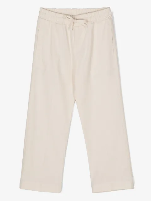 Paolo Pecora Kids logo-printed poplin trousers