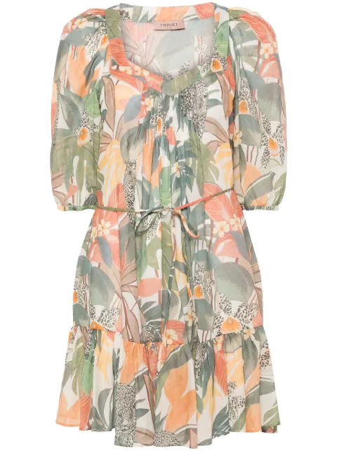 TWINSET Papaya Jungle-print mini dress