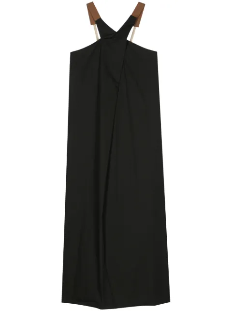Alysi crossover-strap poplin midi dress
