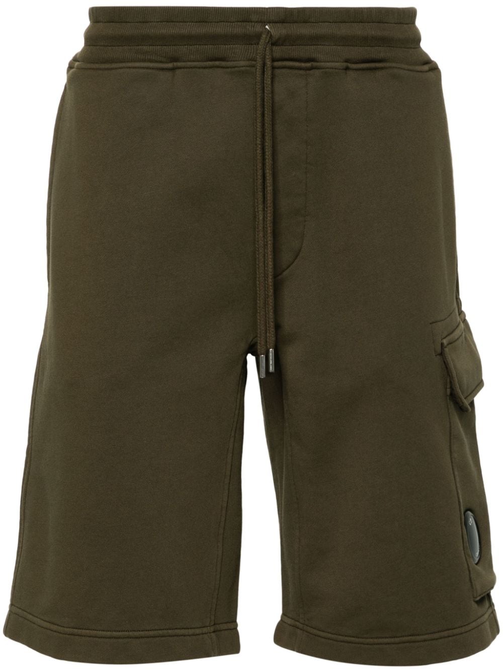 C.p. Company Lens-detail Cotton Bermuda Shorts In Green