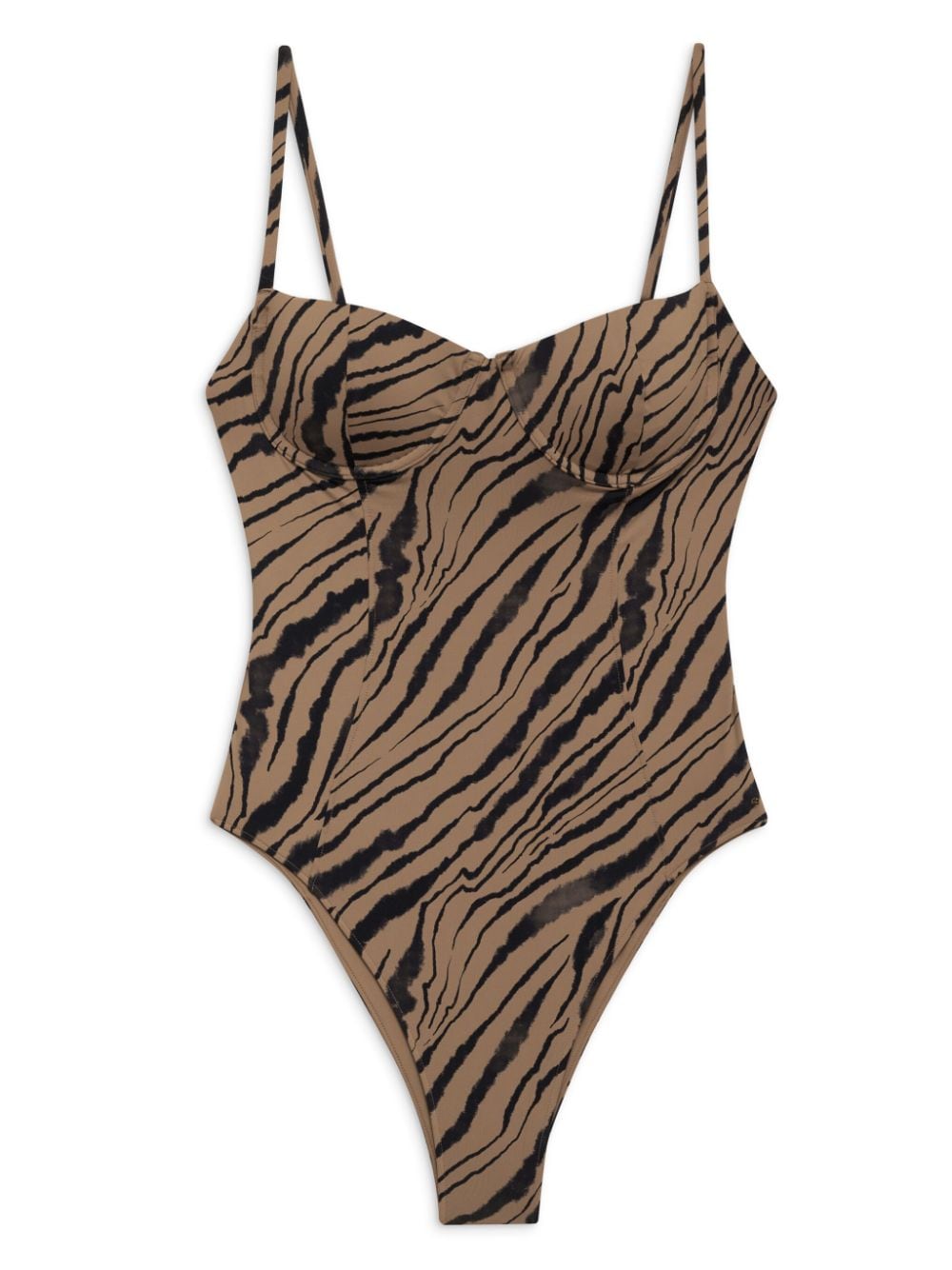 ANINE BING Kyler zebra-print swimsuit Bruin