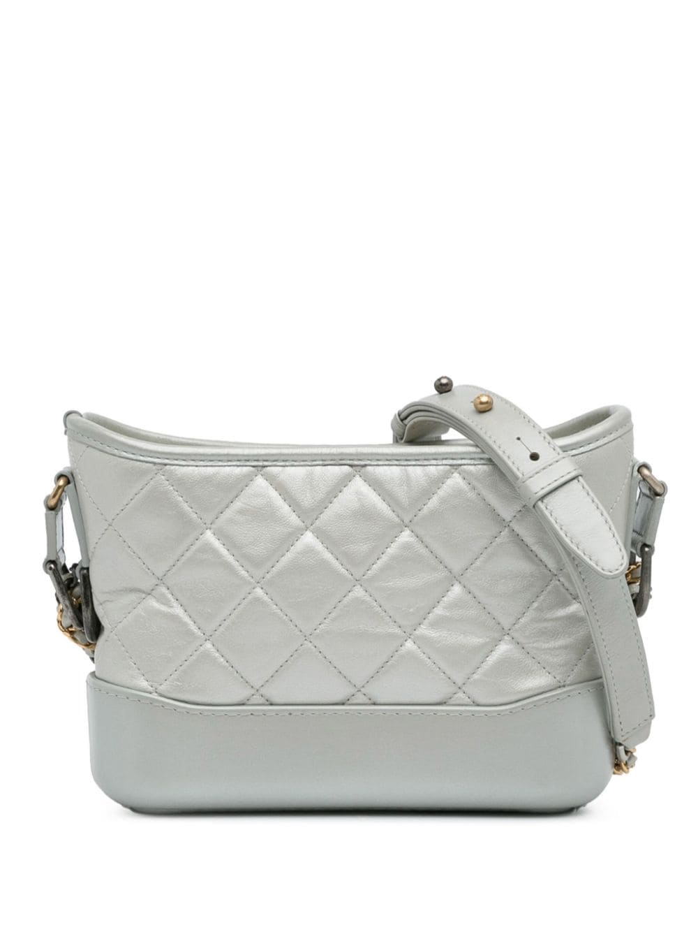 Pre-owned Chanel 2019 Small Gabrielle Shoulder Bag In Silver