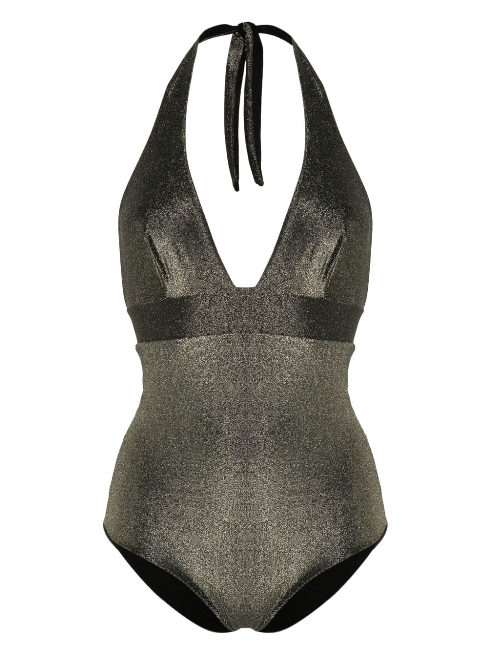 lurex halterneck swimsuit