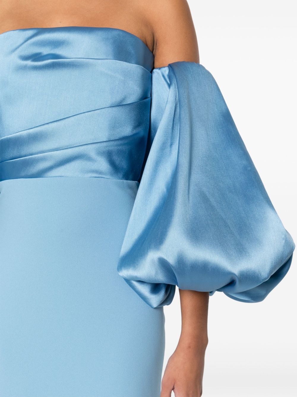 Shop Solace London Carmen Crepe Maxi Dress In Blue