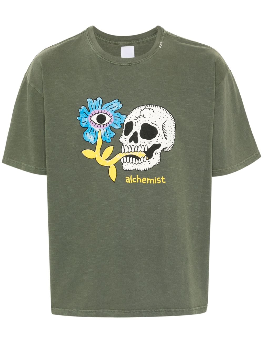 Alchemist Katoenen T-shirt met grafische print Groen