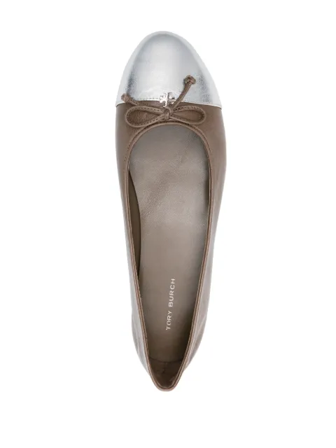Tory Burch bow-detail leather ballerina shoes 159350020 - 3