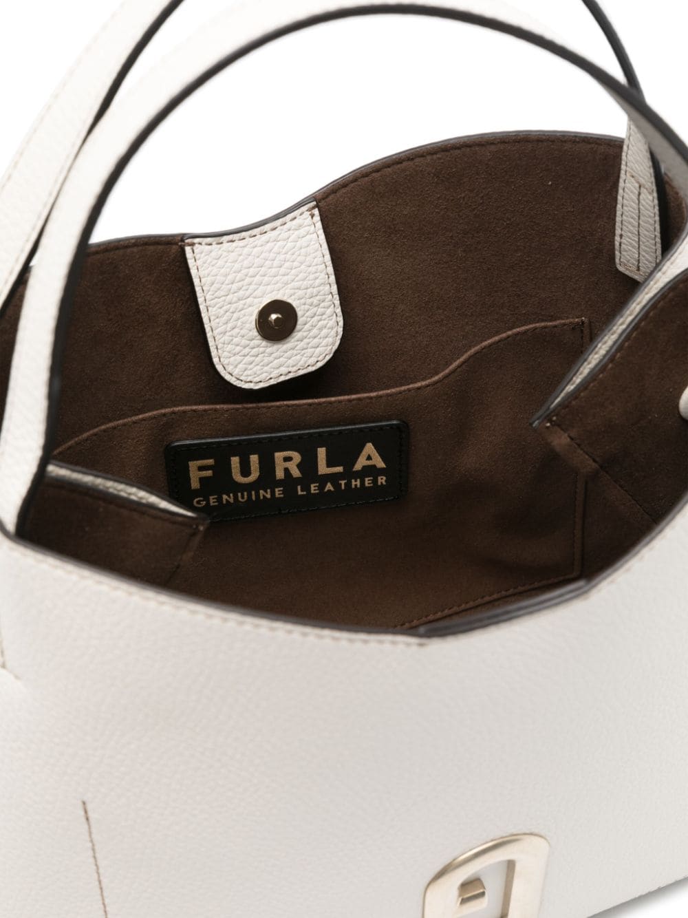 Shop Furla Primula Grained Leather Shoulder Bag In 中性色