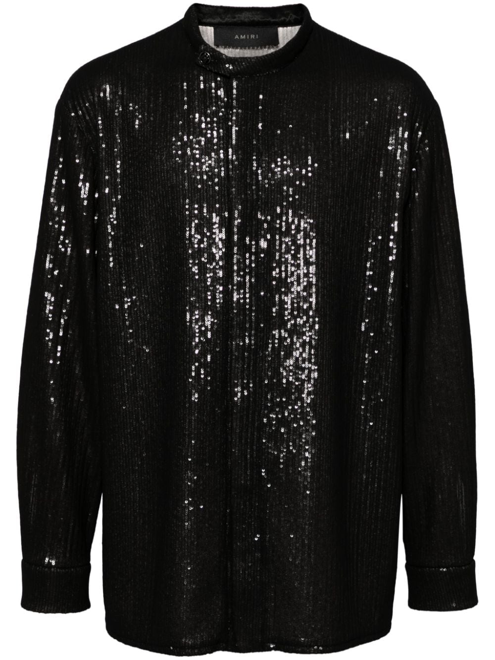 Amiri Sequin-embellished Long-sleeve Shirt In Black